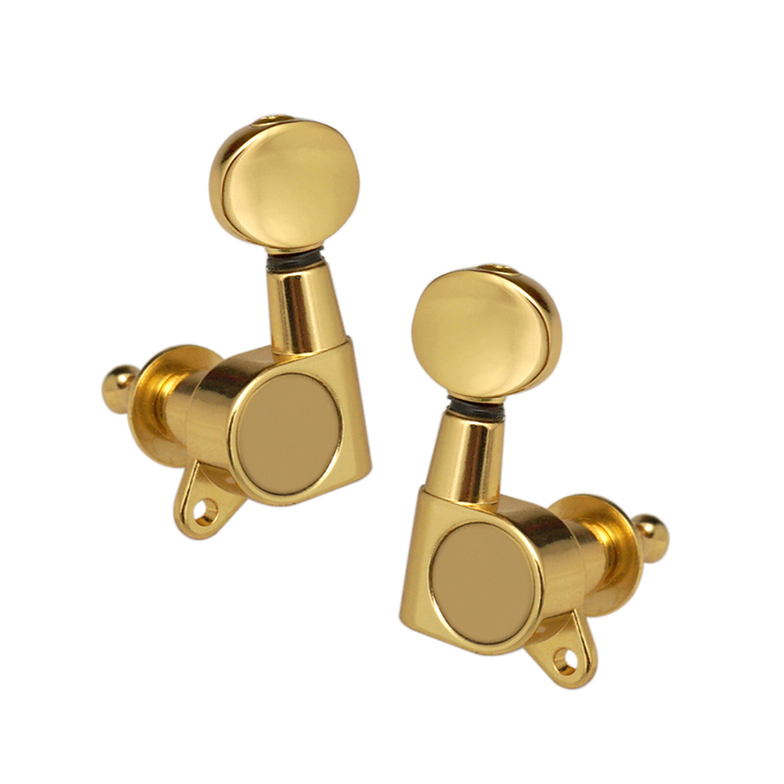 [ammoon]Guitar String Tuning Pegs Tuning Machines Sealed Machine Heads Tuning Keys Oval Button 6 Left for Electric Guitar or Acoustic Guitar Chrome Gold