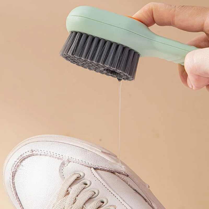 Long Handle Controllable Liquid Shoe Brush Automatic Drainage Deep Cleaning Soft Hair Washing Brush Household Cleaning Tool