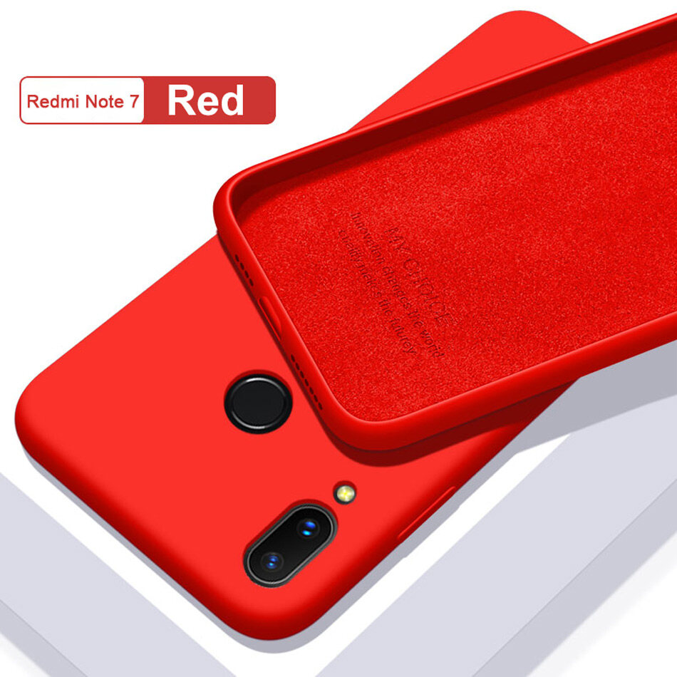 Redmi 7 Case for Xiaomi Redmi Note 7 Original Liquid Silicone Case Rubber Microfiber Cloth Lining Cushion Phone Capa for Redmi 7 casing