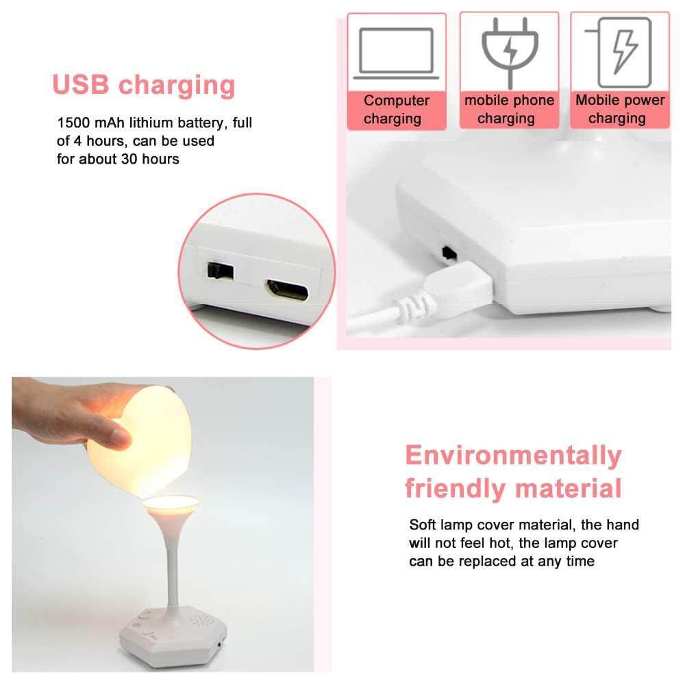 Doxiy Sạc USB hình Trái Tim Cảm Ứng Cảm Biến Ốp Đèn Ngủ Điều Khiển Từ Xa ĐÈN LED Để Bàn Lễ Tình Nhân Tặng (có 3 màu)