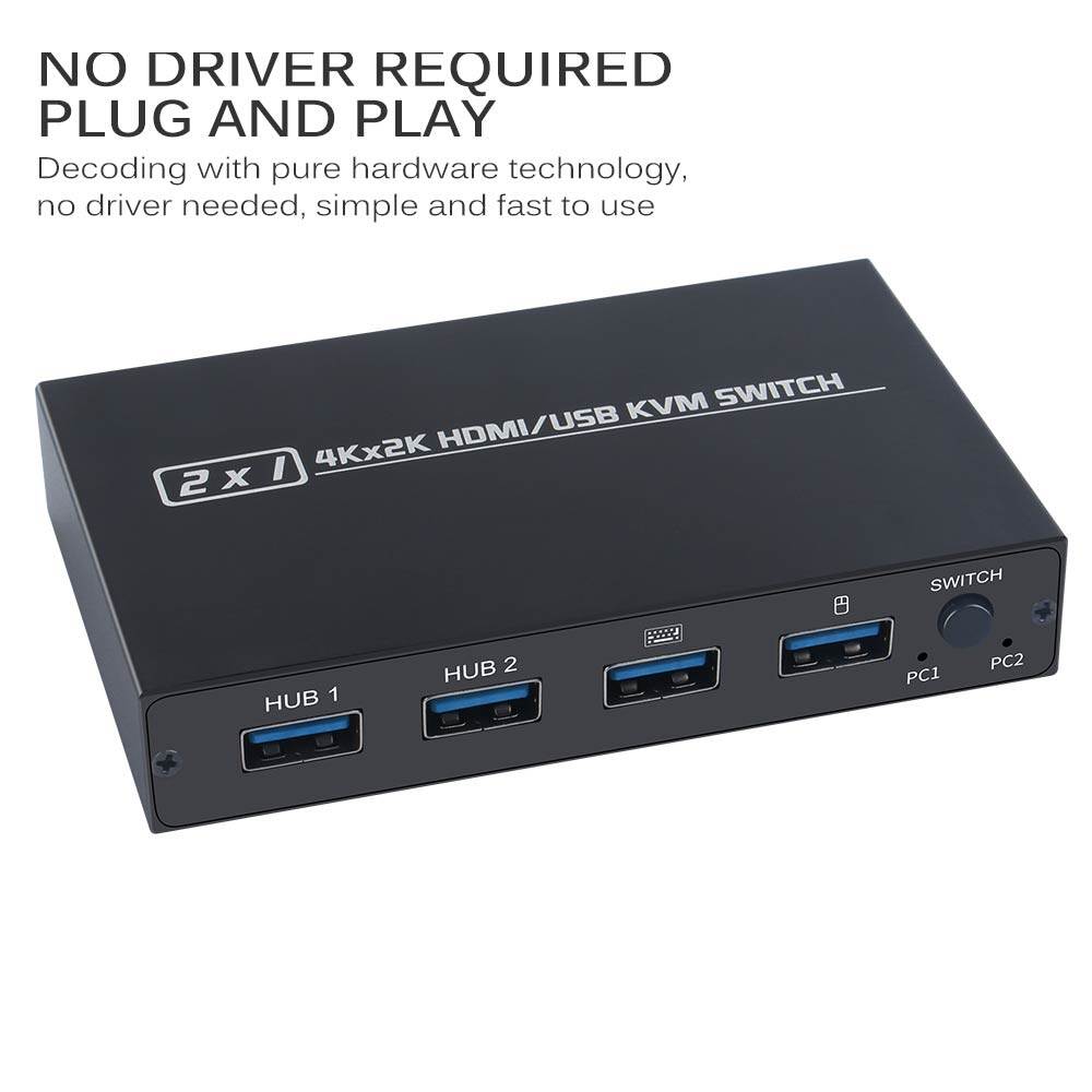 Dành Cho 2 Chiếc Chia Sẻ Bàn Phím Và Chuột Hộp Chuyển Đổi KVM HDMI 2 Cổng Cho Máy In Công Tắc USB Hiển Thị Video 4K KVM Hộp Phân Phối