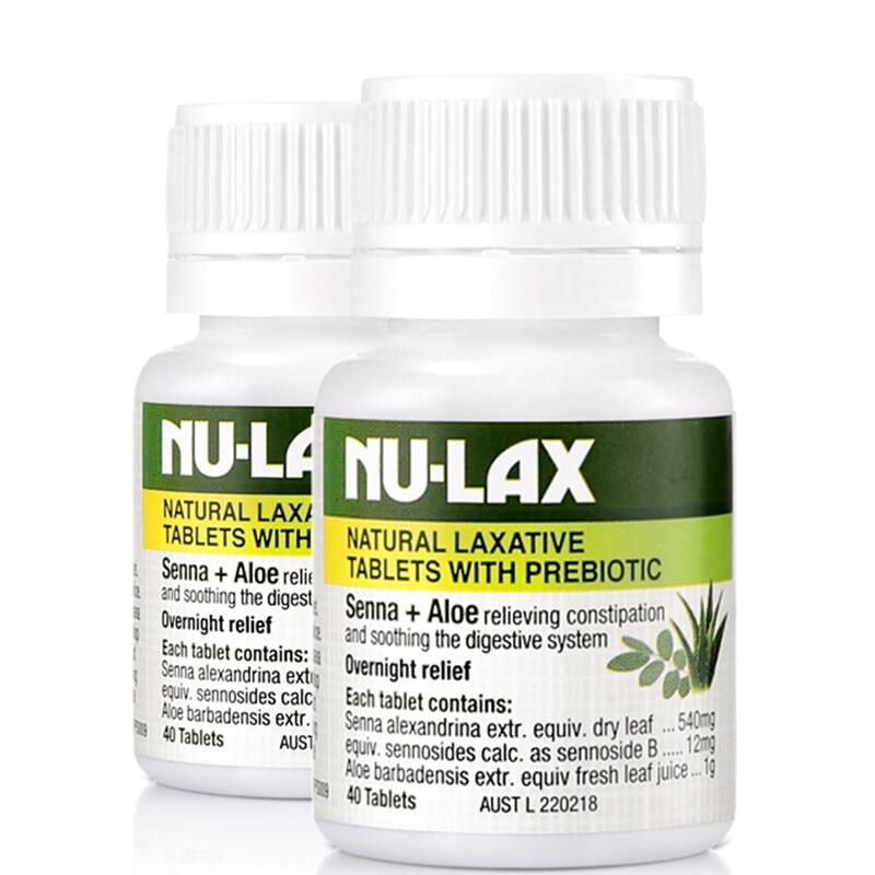 2PCS Australia Nulax Natural Laxative Aloe Prebiotic 40Tabs