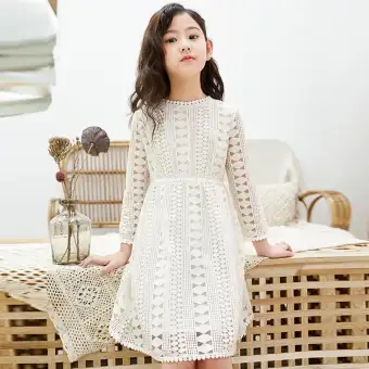 white long sleeve dress kids