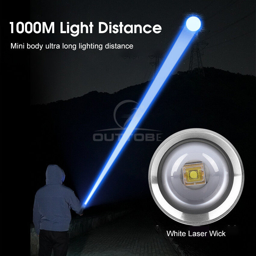 Outtobe Đèn Pin Mini Đèn Pin LED Đèn Pin Siêu Sáng Đèn Pin Chiến Thuật Mini Cầm Tay Đèn Pin Điện Có Thể Thu Phóng 8 Chế Độ Sạc USB Đèn Pin Ngoài Trời Để Cắm Trại/Đi Bộ Đường Dài/Đạp Xe