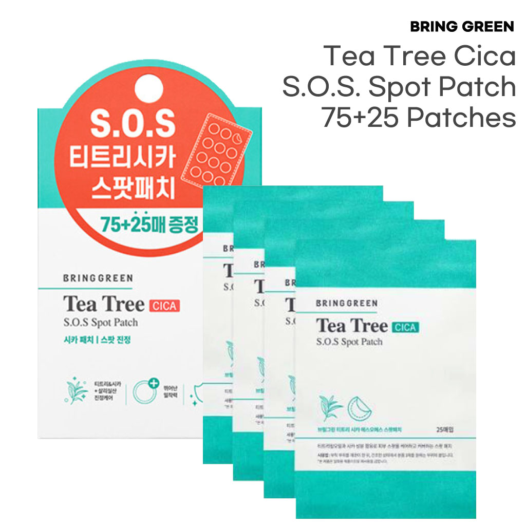 【BRING Green】cây Trà CICA S.O.S. Miếng Dán Điểm 75 + 25 Miếng/K-beauty