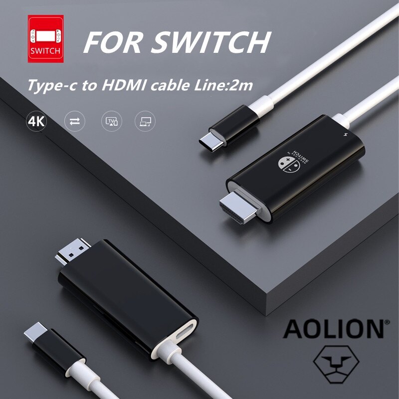 4K HDMI tương thích cáp cho Nintendo Switch & Switch OLED/Lite PC TV chiếu HD Dây sạc nhanh cho NS điện thoại tablet sàn hơi