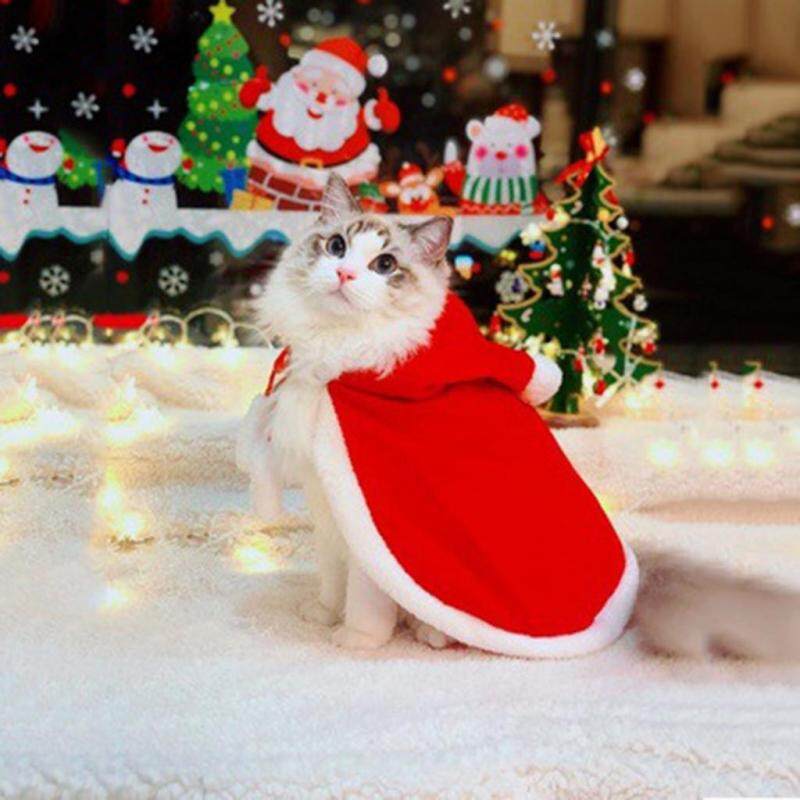 【Pet Shop】 Miễn Phí Vận Chuyển Đồ Họa Tiết Cún Cưng Mới Giáng Sinh Mèo Áo Choàng Kiểu Trùm Đầu Giữ Ấm Quần Áo Chó Mèo