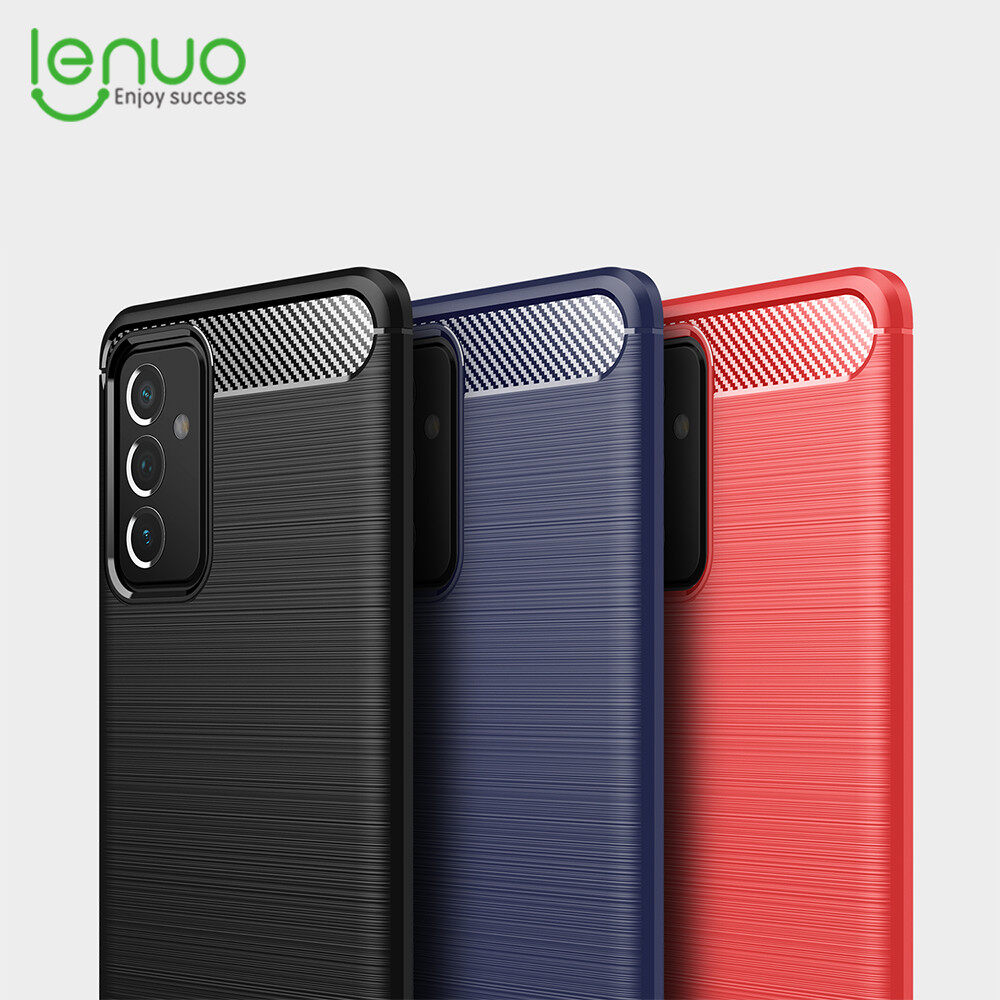 Lenuo for Samsung Galaxy A31 Case - Carbon Fiber Silicone Brushed Cell Phone TPU Back Cover