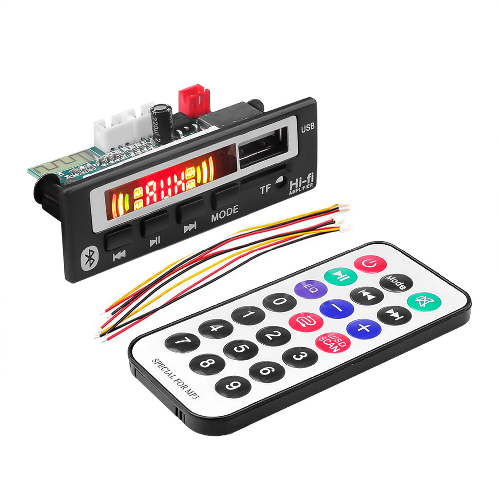 Bảng Mạch Giải Mã Mp3 Bluetooth 12V Mô-đun Radio FM Cho Xe Hơi Máy Nghe Nhạc MP3 TF USB V5.0 Bộ Thu Không Dây Bộ Chuyển Đổi Âm Thanh AUX 3.5Mm