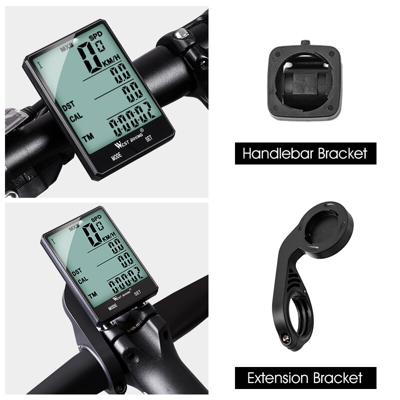 Đồng Hồ Bấm Giờ WEST BIKING 2.8 Cho Xe Đạp, Đồng Hồ Điện Tử Có Dây Màn Hình Lớn Chống Mưa Đo Vận Tốc