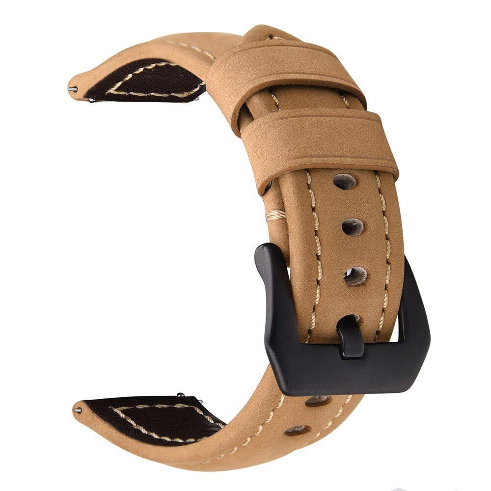 20MM 22MM Replacement Crazy Horse Soft Genuine Leather Band Strap for Samsung Galaxy Watch 42mm 46mm