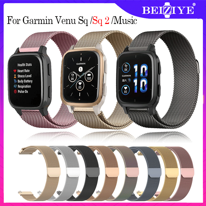 Strap Garmin Venu Sq 2 smart watch milanese band Metal stainless steel strap garmin venu sq /sq music Bracelet