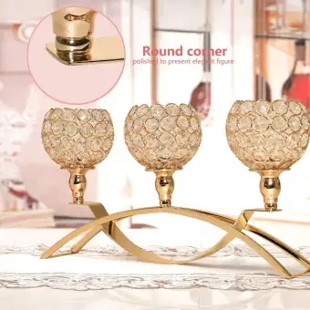 Gold Crystal Candle Holders 3 Candelabras Coffee Table Candle Candelabras Coffee Table