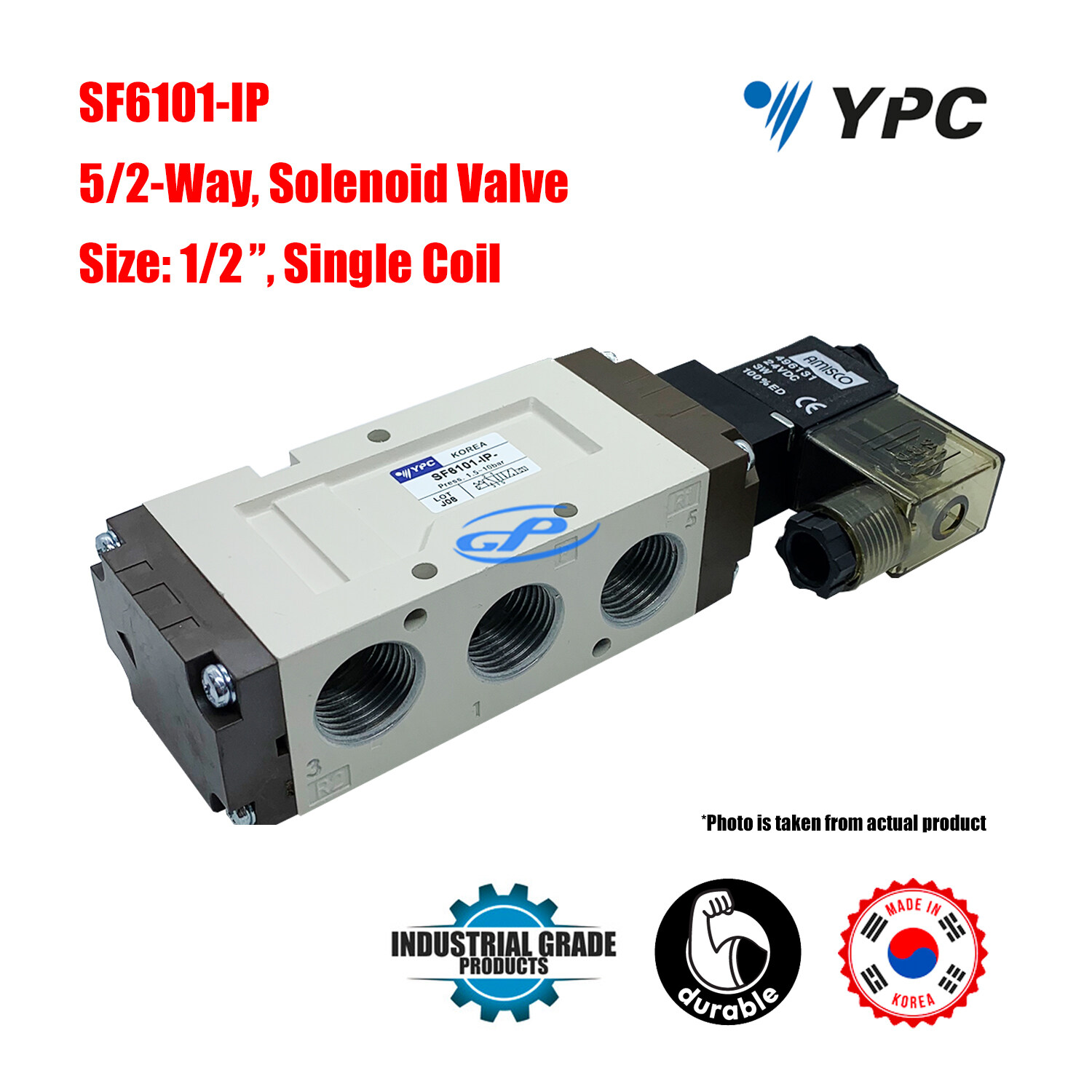 YPC SF6101IP 5/2 WAY SINGLE COIL SOLENOID VALVE 1/2 Lazada