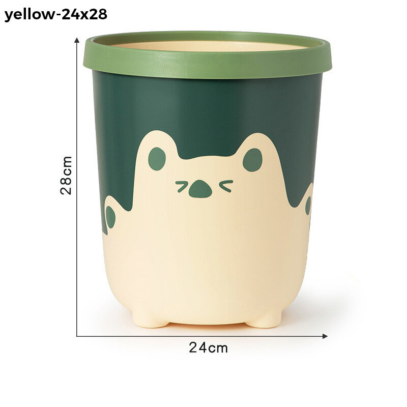 Cartoon hugging bear household round kitchen trash can, tea can, tea dregs bucket, office garbage storage bin