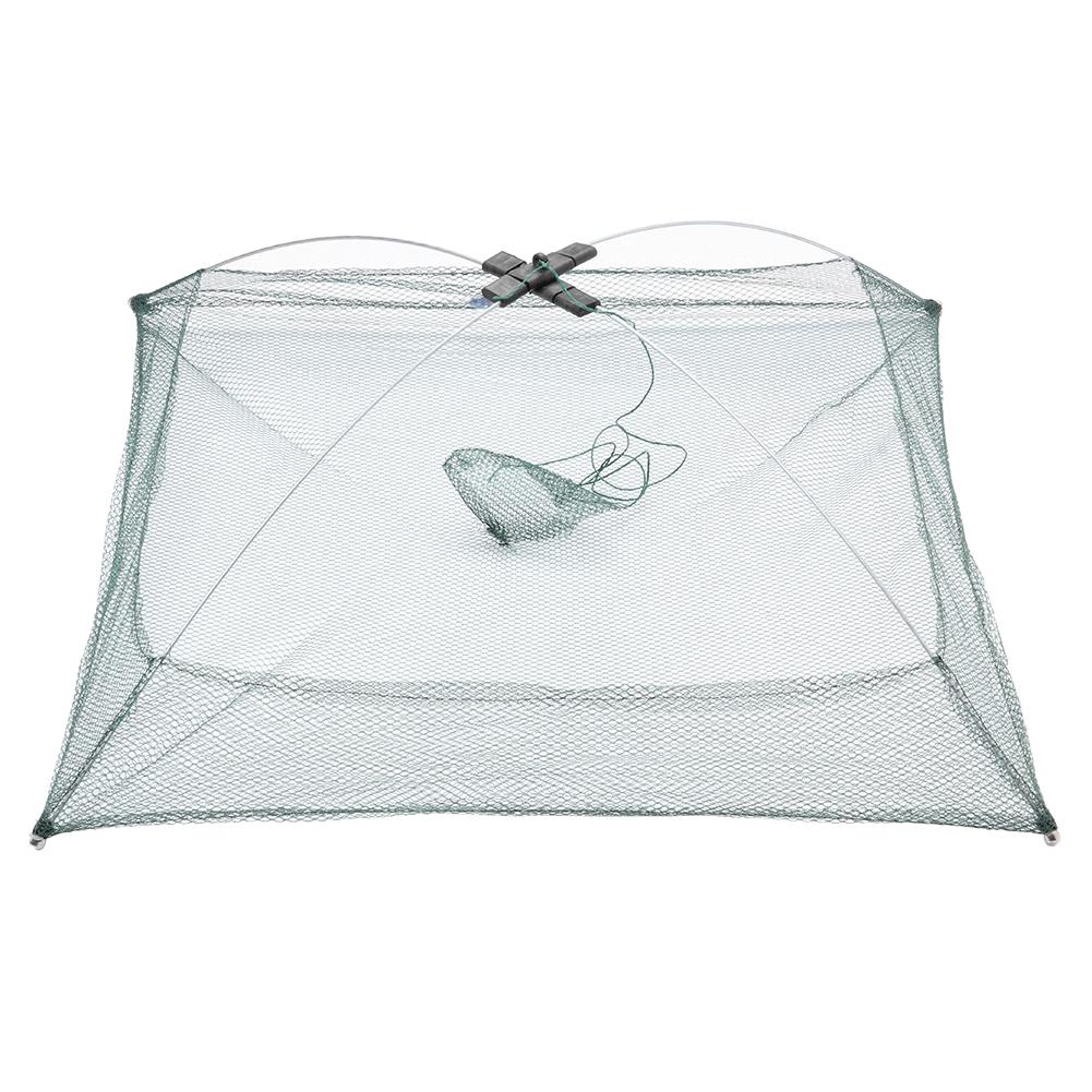 Portable Folding Square Fishing Net Fish Network Crab Shrimp Cage Mesh Trap