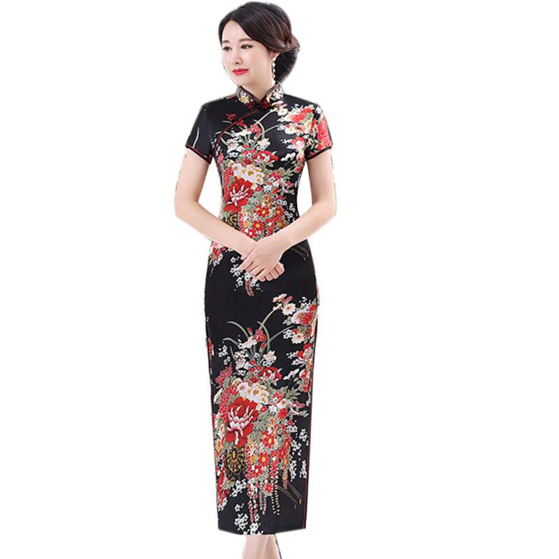 Nơi bán Đầm Sườn Xám Họa Tiết Hoa Benferry Cho Nữ Cổ Đứng Phong Cách Trung Quốc - INTL