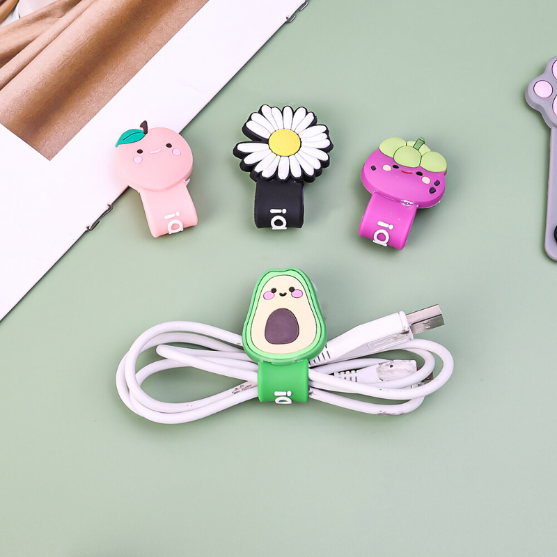 New Hot Sale Headset Silicone Multifunction Data Line Storage Winder Cable Protector Cute Cartoon Cord Protector