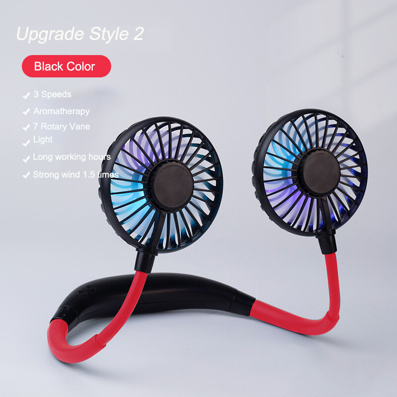 ZUZG Mini USB Portable Fan Neck Fan Neckband With Rechargeable Battery Small Desk Fans handheld Air Cooler Conditioner for Family