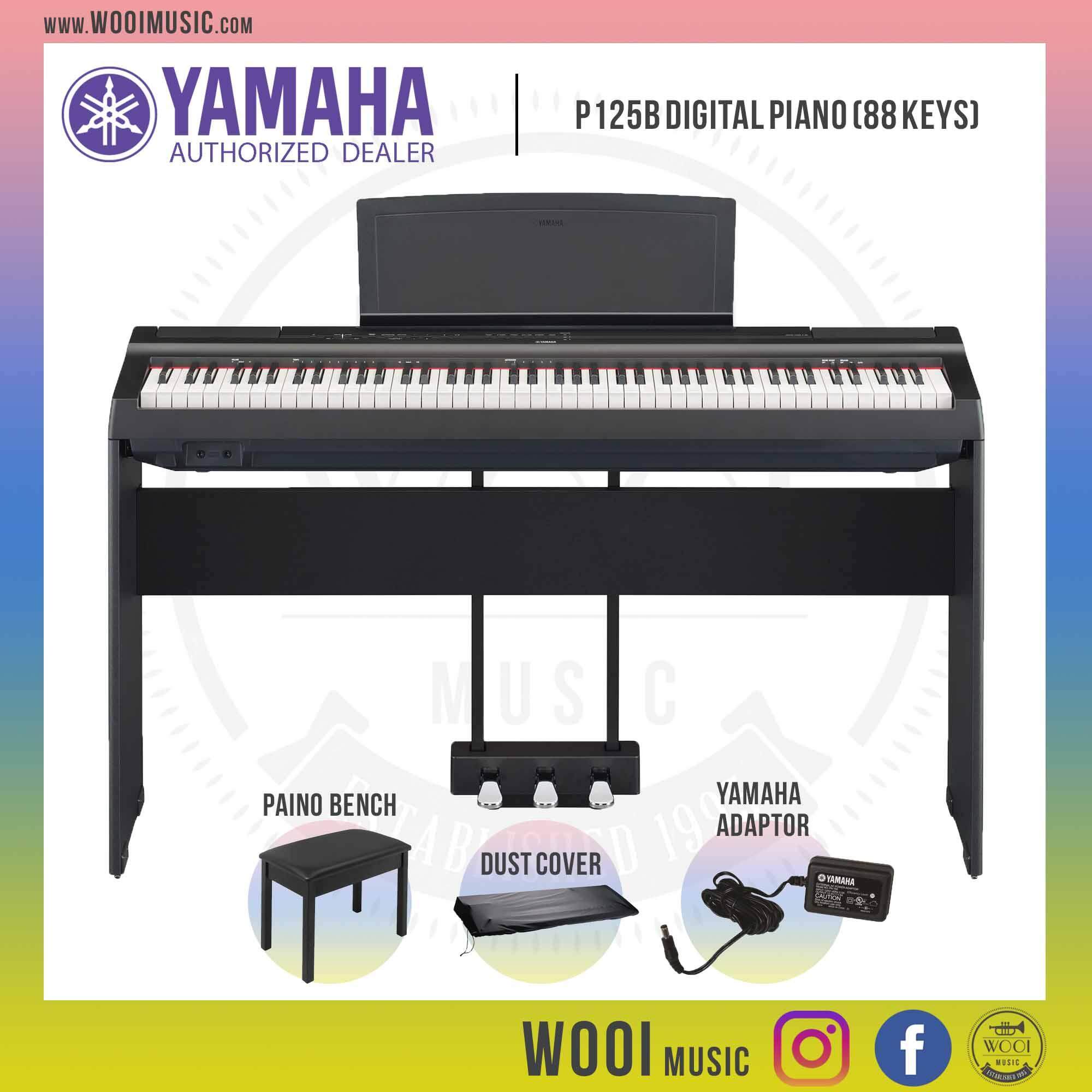 Yamaha P-125 Black Digital Piano 88 Keys P125 / P125B (Free Keyboard ...