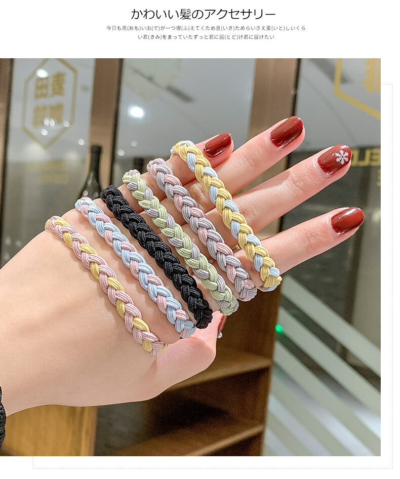 【♡Lovely girls house♡】2Pcs Korean Style Ins Simple Hair Ring Hair Rope Cute Color Bracelet Head Rope Dual-use Hair Accessories for Women Wholesale Super Low Price
