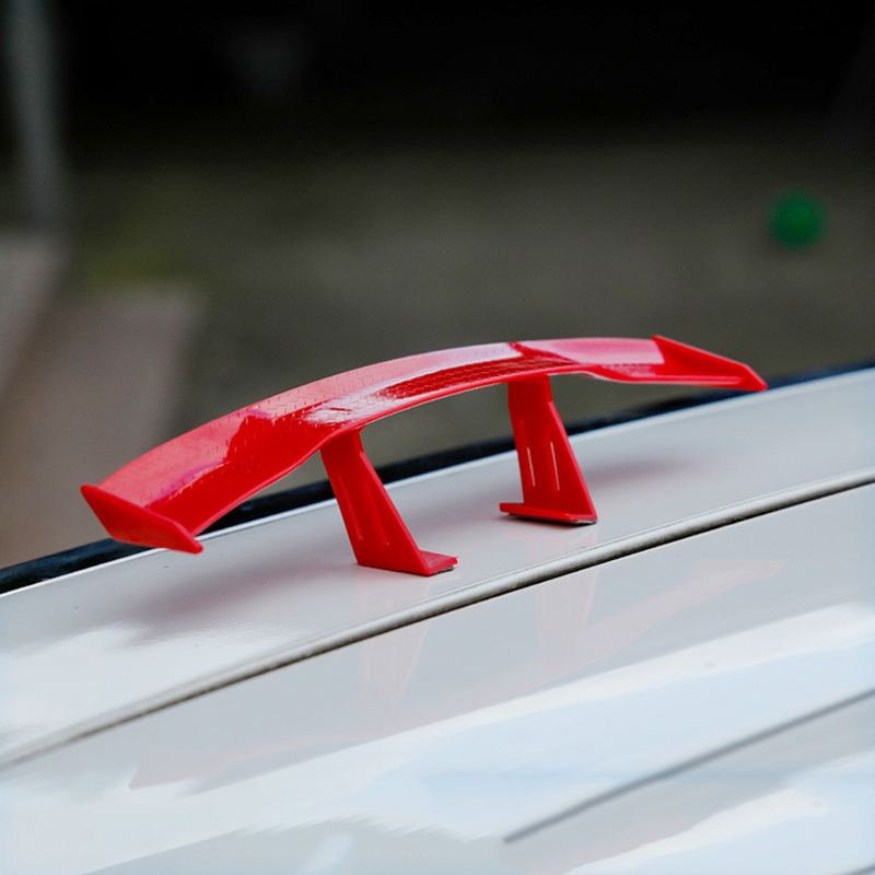 Car Mini Tail Wing Carbon Fiber Look Modified Tail Wings Simple Model Auto Rear Spoiler Decoration Car Accessories