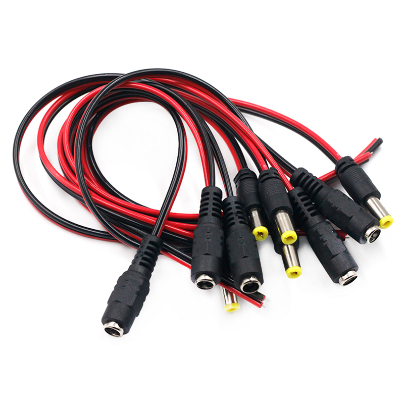20pcs 5A DC 5.5*2.1 dây nguồn 5pcs DC dây nguồn DC đầu cắm đực 5.5*2.1mm nam và cổng kết nối cái