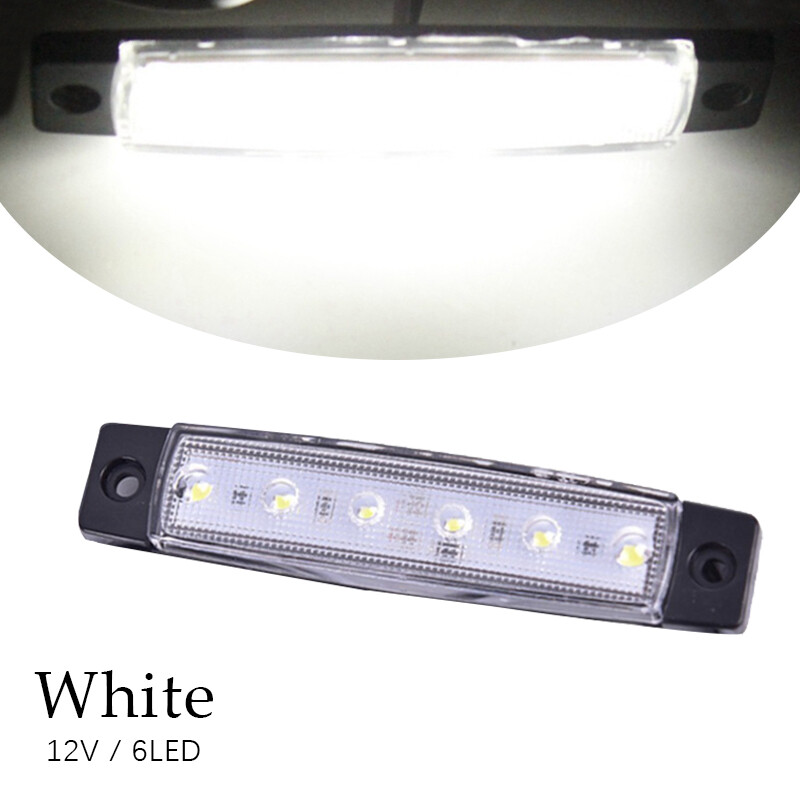 10PCS Car External Lights DC LED 12/24V 6 SMD LED Auto Car Bus Truck Lorry Side Marker Indicator low Led Trailer Light Rear Side Lamp