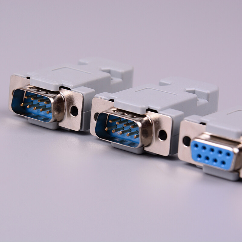 [Slowball] Flash Sale 2Set RS232 DB9 female socket plug connector 9 pin copper RS232 adapter with case