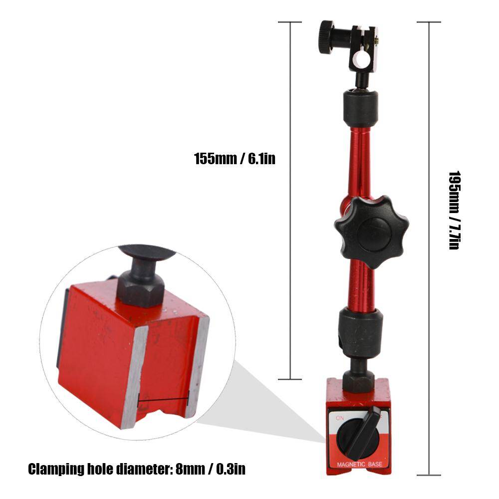 Metal Round Dial Indicator and Mini Flexible Magnetic Base Holder Bracket Tool Kit