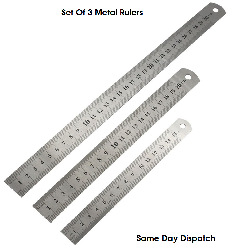 3 Cái/bộ Cai Trị, Thước Đánh Dấu Bền Hai Mặt Thước Đo Inox