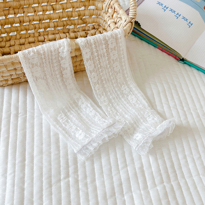 Baby Girls Mesh Socks Fishnet Mid-High Socks Lace Fish Net Vintage Socks