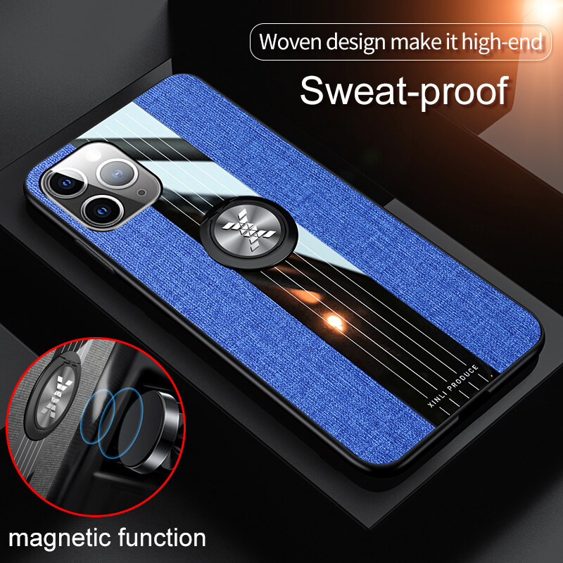 XICCI for IPhone 11/iPhone 11 Pro/iPhone 11 Pro Max Case Matte Cloth Glossy Cover for IPhone 11/iPhone 11 Pro/iPhone 11 Pro Max Shockproof Phone Case with Magnetic Ring Holder