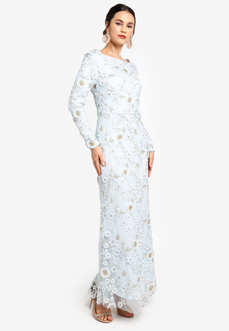 zalia embroidered lace mermaid dress