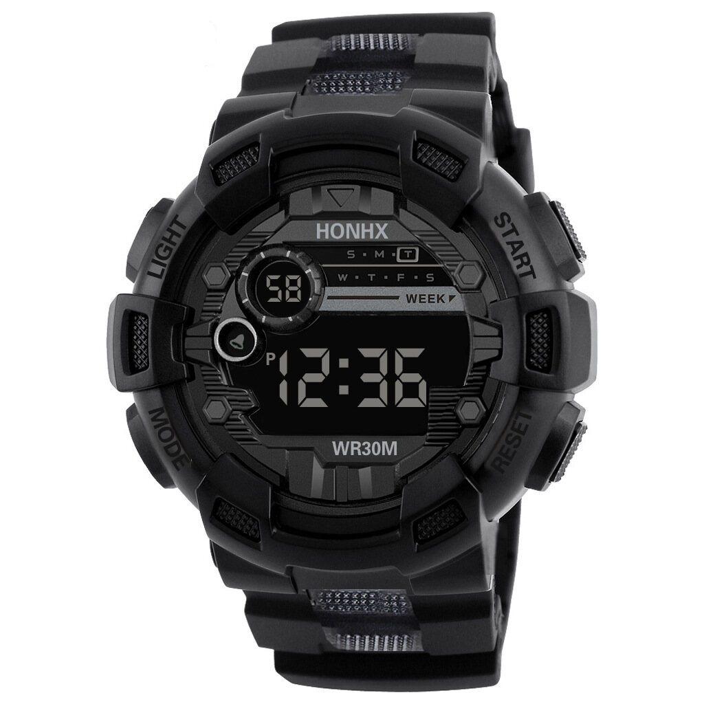 ILOVEDIY Men's Sports Electronic Watch Luminous Waterproof WristWatch Multifunctional Casual Calendar Alarm Watch Clock