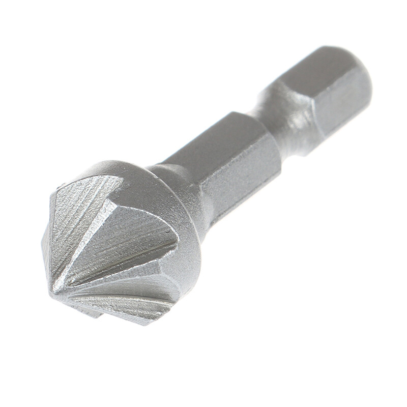 6 Flute Countersink Drill Bit Chamfer Cutting Woodworking Tool hexagon handle