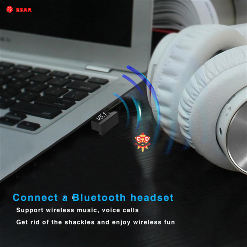 V5.1 Wireless Usb Bluetooth-compatible 5.1 Adapter Aux Transmitter Music Receiver Adapter For Pc Laptop