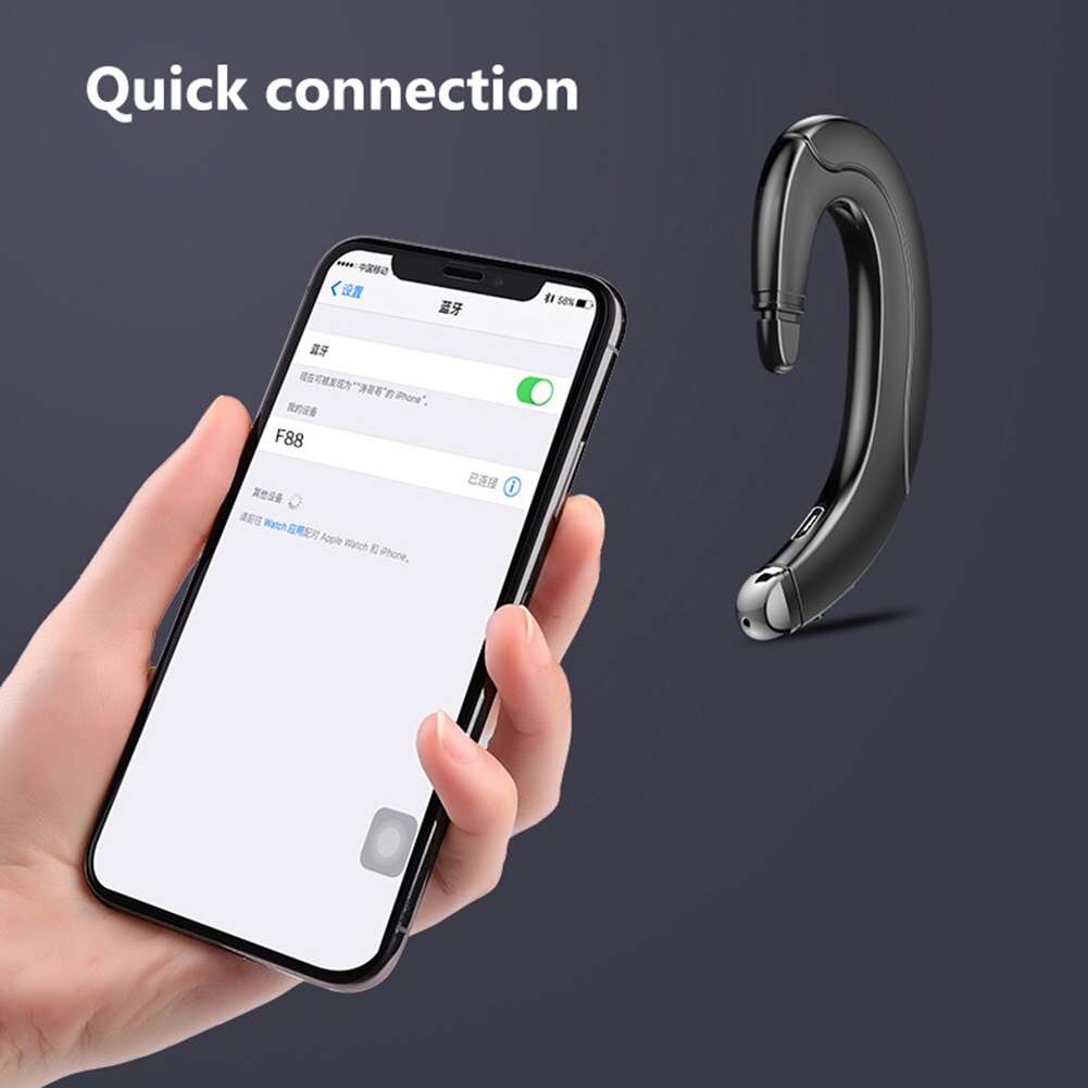 Bluetooth 5.0 stereo hifi wireless headset bone conduction earhook