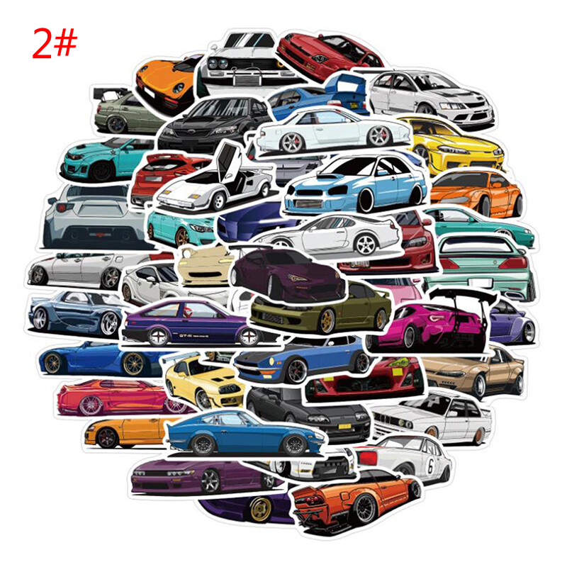 Enthusiasm 50Pcs JDM Automotive Car Graffiti Sticker Guitar Suitcase Skateboard Sticker