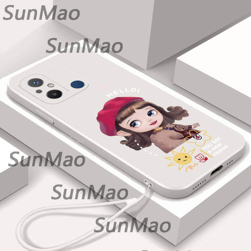 For Redmi 12C Phone Case Straight Edge Soft Shell Girls Casing