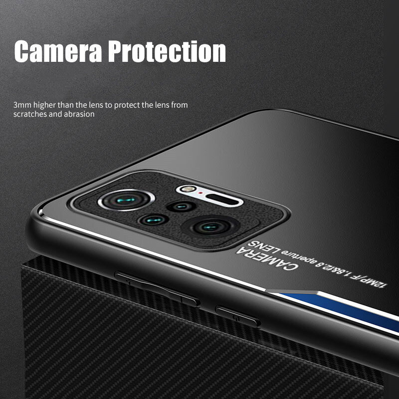ROAZIC, Dành Cho Xiaomi Redmi Note 10 Note 10 Pro Note 10 Pro Max Ốp Điện Thoại Ốp Lưng Kim Loại Mờ Ốp Khung TPU Mềm Vỏ Nhôm Chống Rơi Siêu Mỏng