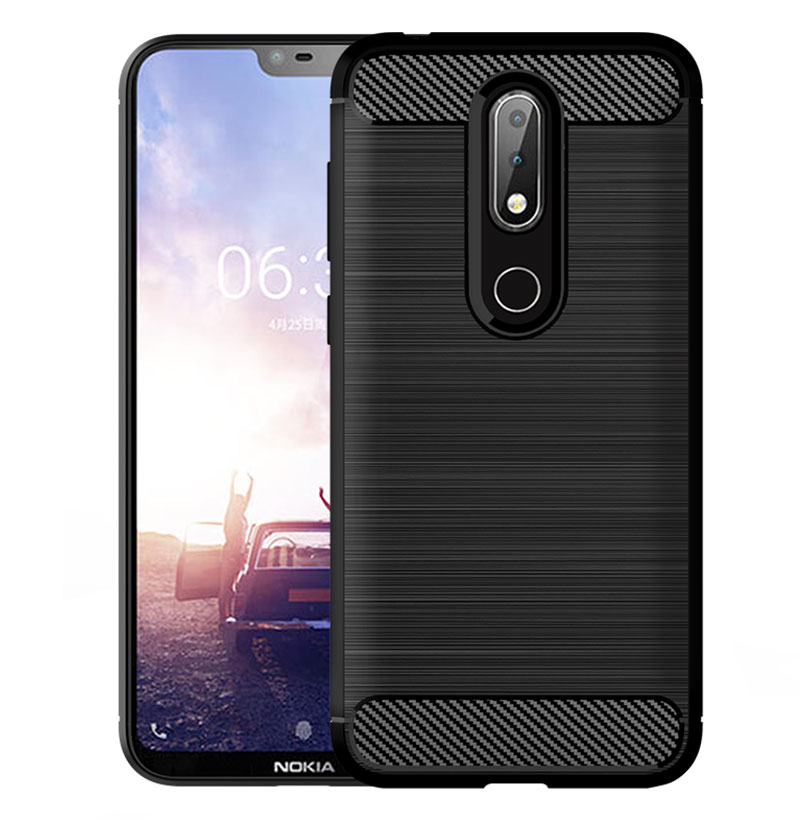 Ốp Lưng Nokia 6.1 Plus Nokia6.1Plus Ốp Lưng Silicon Mềm TPU Sợi Carbon Ốp Điện Thoại Giáp