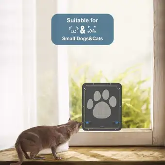 Pet Screen Door Window With Magnetic Automatic Lock For Dog Cat