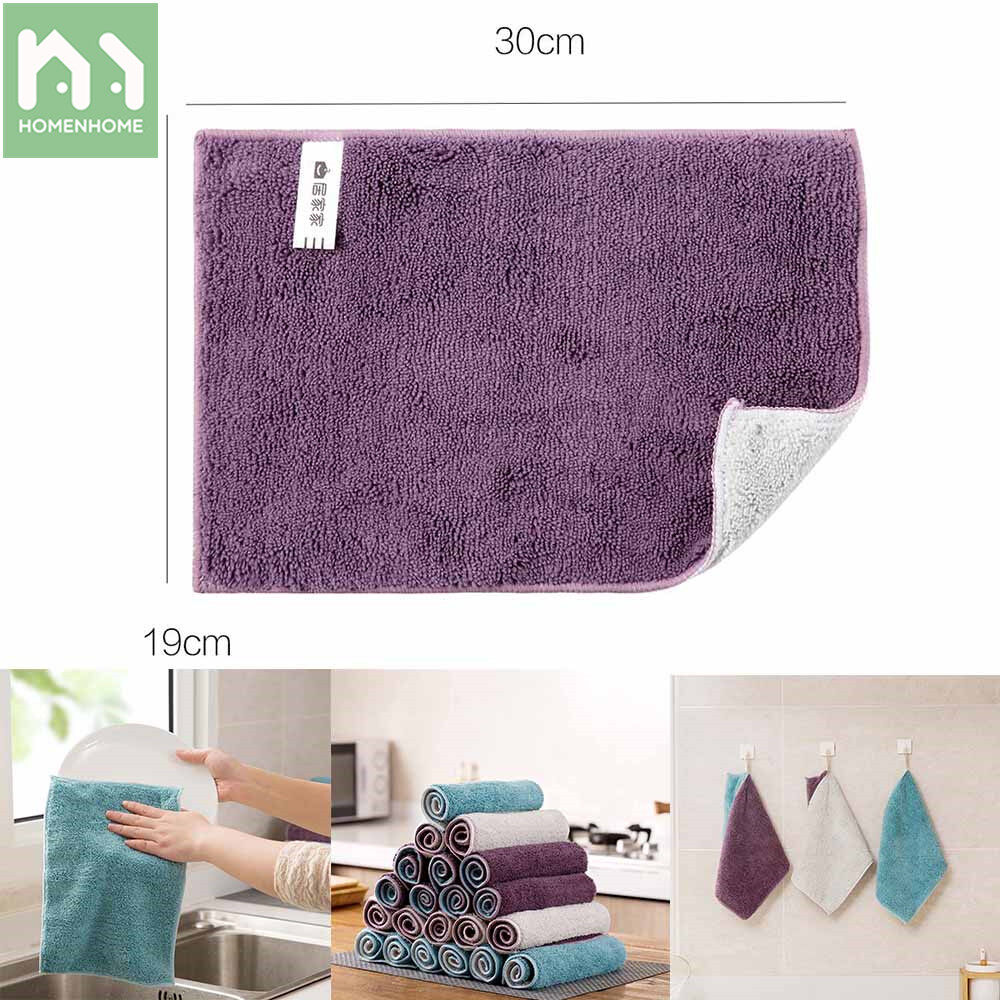 Khăn Lau Chén Homenhome 30X19 Cm, 1 Chiếc Khăn Lau Nhà Bếp Bằng Vải Polyester Thấm Nước