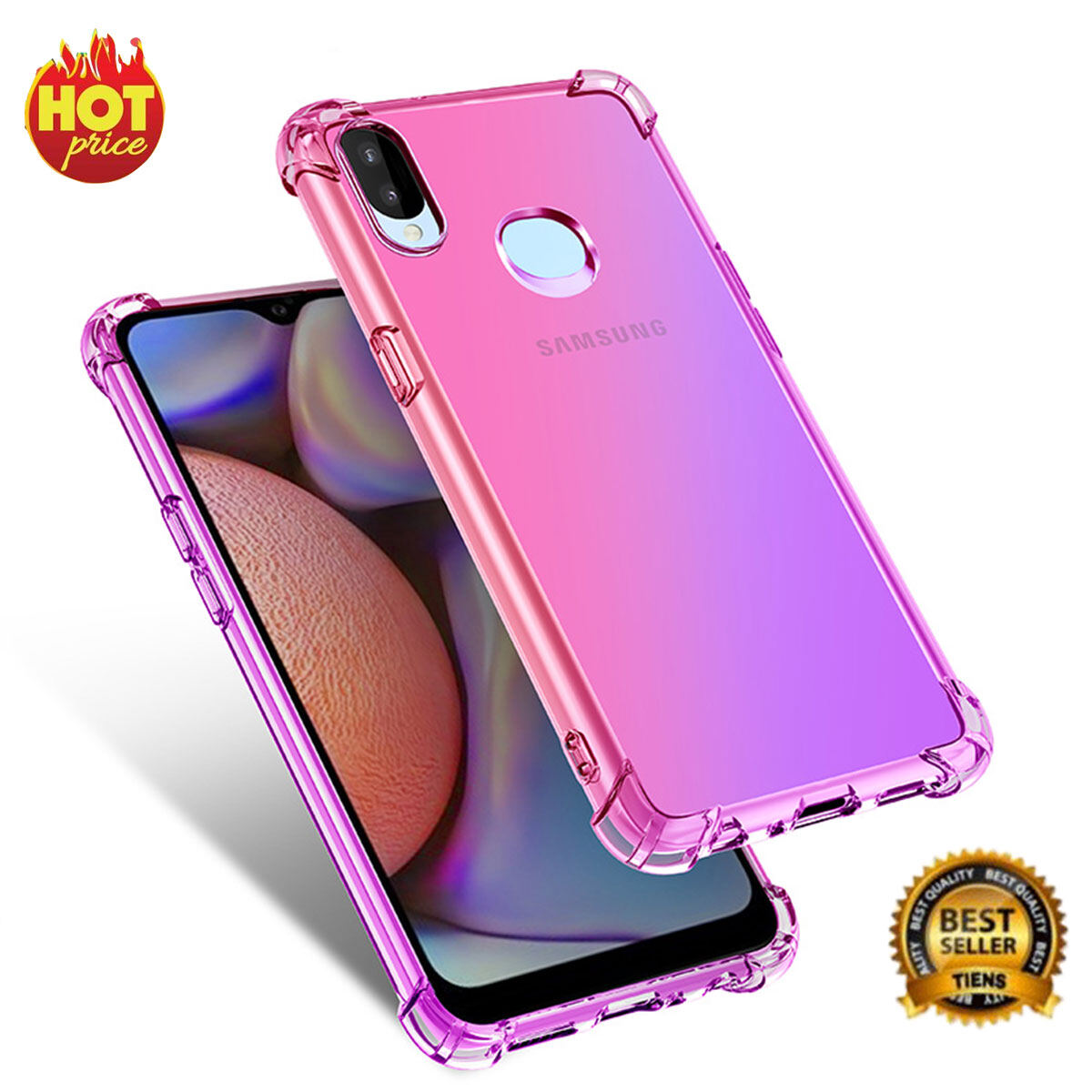 XICCI For Samsung A10S Gradient Color Case Cover Soft TPU Silicone Phone cases Back Cover Shockproof Casing