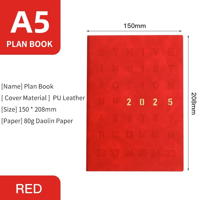 74 Pages 2025 A5 English Agenda Planner Organizer Diary Plan Business Office Notebook Schedule Notepad Simple Journal Sketchbook Plan Student Stationery Supplies