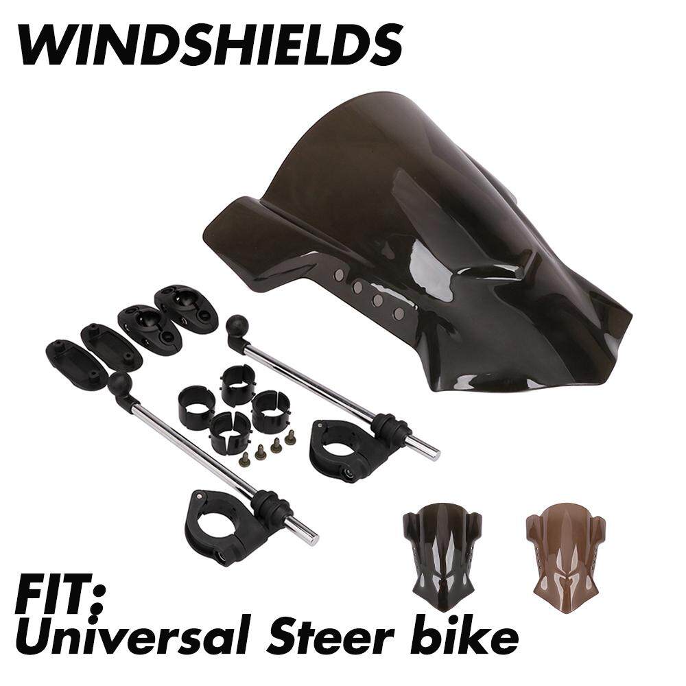 Universal Clear Motorcycle Windshield Windscreen 7/8'' & 1'' For Harley Honda