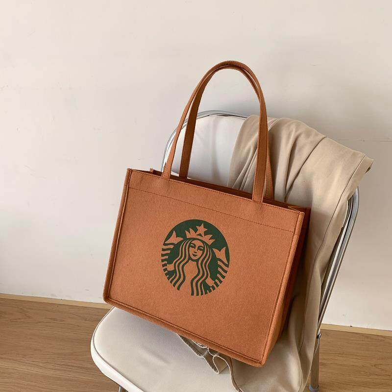 Starbuck Canvas Bag Thickened Tote Bag Lunch Box Bag Literary Mommy Bag Shopping Bag Union Team Building Activity Gift