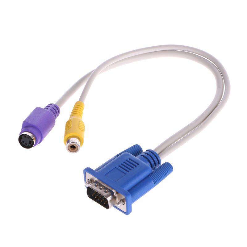 HOT VGA Male to TV S-Video RCA AV Converter Cable Adapter