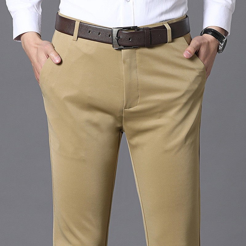 e03 store Flex Waistband Chinos: Men's Stretchable Straight-Fit Formal Pants for Office and Business Casual Wear